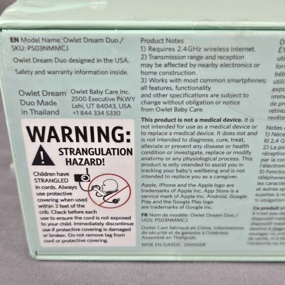 Owlet Dream Duo Monitor System Dream Sock + Cam New Sealed Boxes No Outer Sleeve - Picture 3 of 12